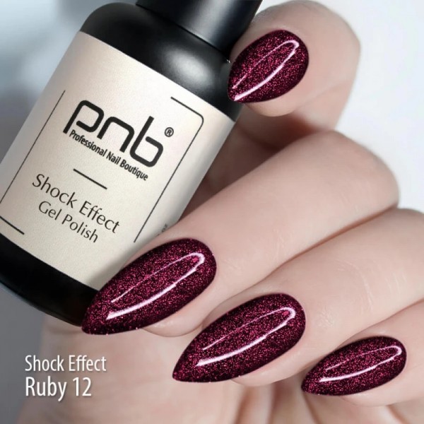 Гел лак PNB 8 мл, Шок ефект 12 Рубин